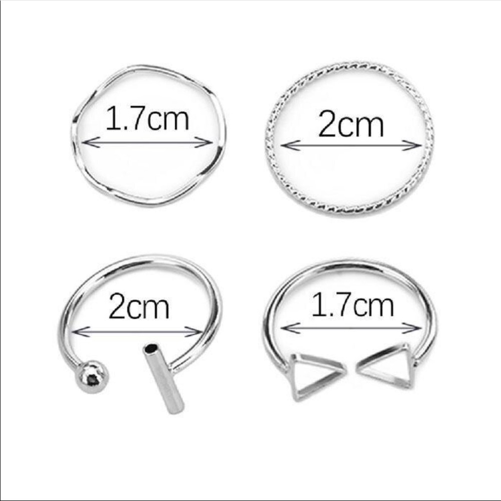 • Jolie • Minimalist 4 Pc. Ring Set - Picture 4 of 4